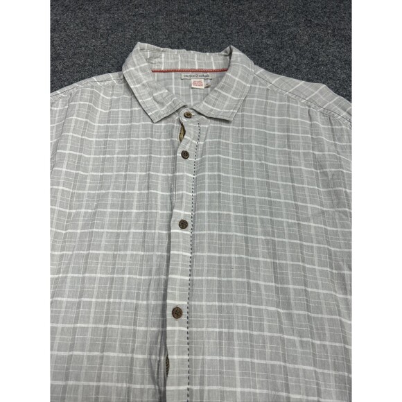 Carbon 2 Cobalt Button Up Shirt Men Size XL Gray Plaid Linen Blend Casual Modern - Picture 2 of 7